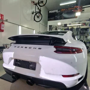 Porsche 911, valkoinen – takaviisto, keraaminen pinnoite viimeistelty